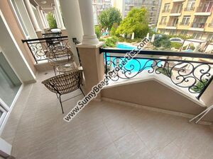 Pool view luxury 2BR flat Izida Palace 2 Sunny beach Bulgari