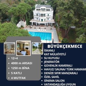 12+4 LUXURY VİLLA | PRIVATE BEACH | CINEMA | CİTİZENSHİP