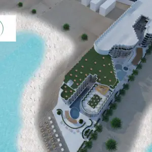 1 bedroom apartments, 81 m2 with pool and sea view in Arabia