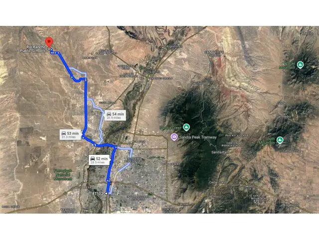 The distance to Albuquerq